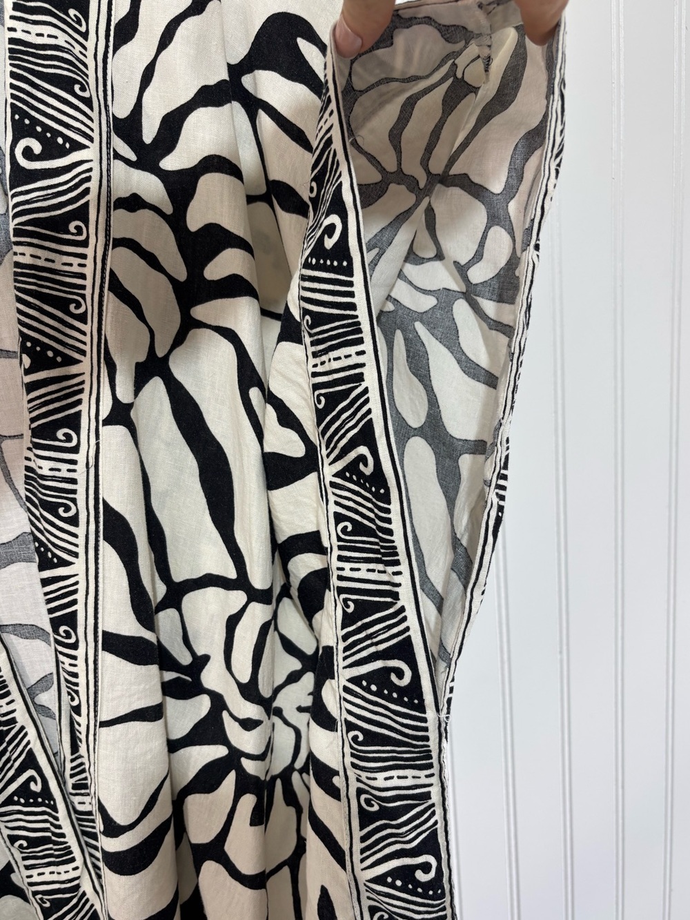 Rachel Zoe Linen Blend Abstract Kimono Cardigan Cover Up S Tropical Neutral - Picture 5 of 9